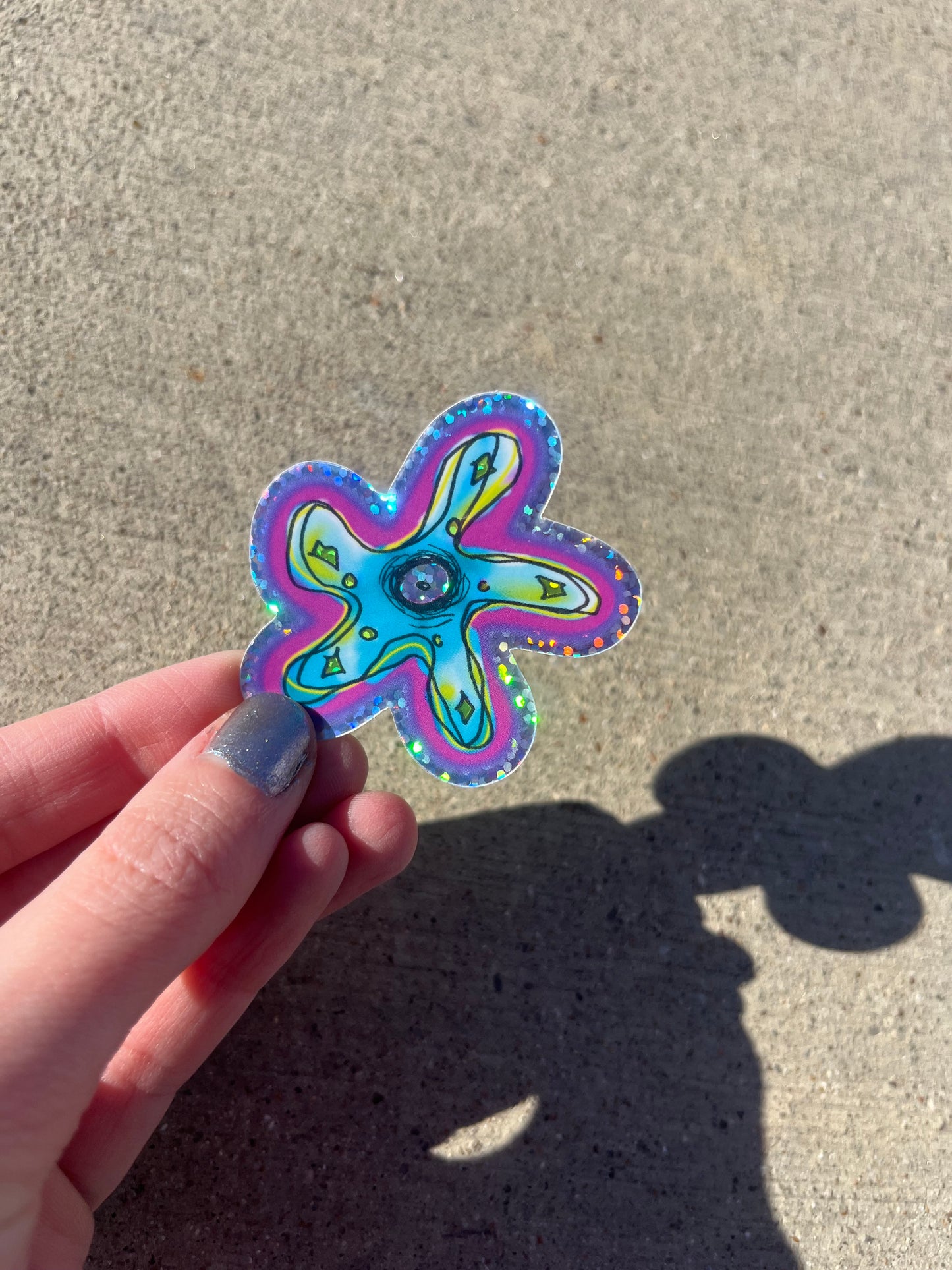 Abstract Cartoon Flower Sticker