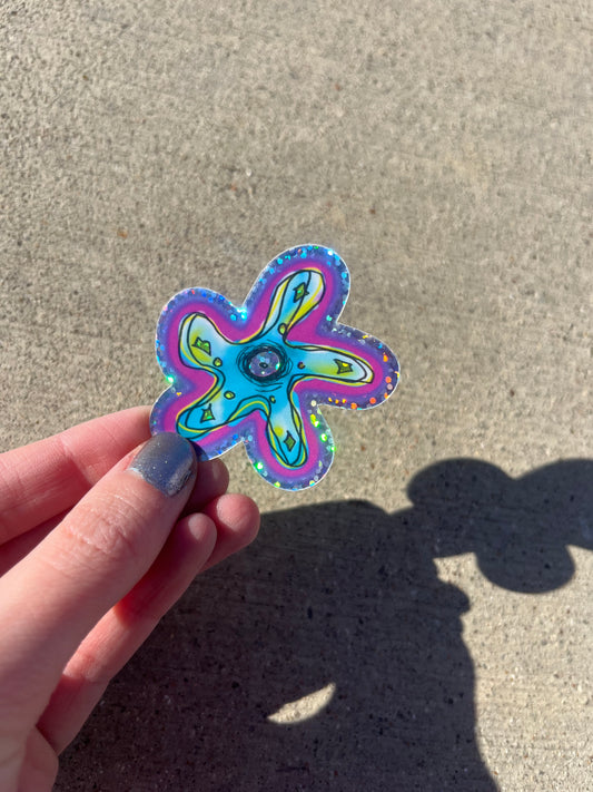 Abstract Cartoon Flower Sticker